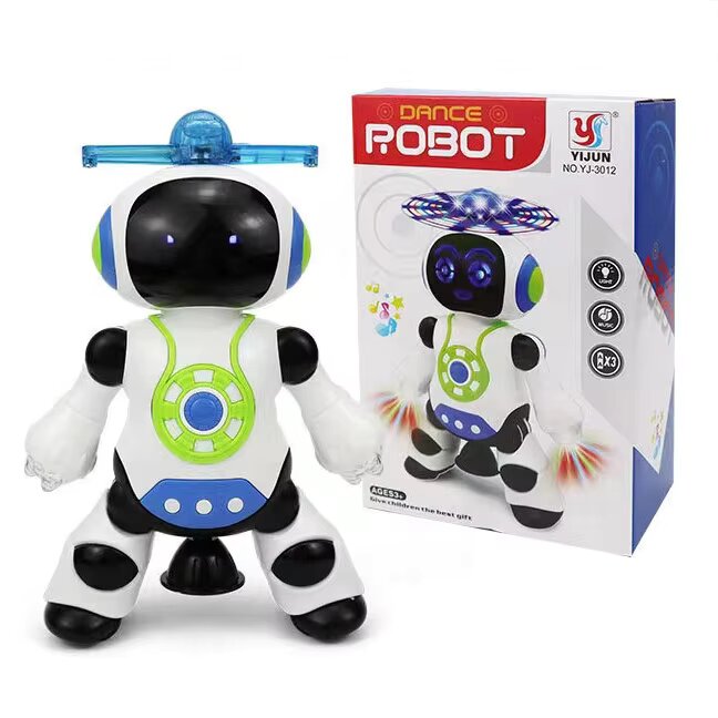 Decos Electronic Dancing Space Robot Toy for Kids, Flashing Lights, 360° Rotation, Smart Dancing Astronaut with Music, Spinning, and Lighting Patterns.