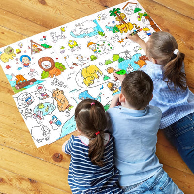 Children's Drawing Roll 30 CM , Coloring Paper Roll for Kids, Drawing Paper Roll DIY Painting Drawing Paper,Color Filling Paper, Sticky Drawing Paper Roll,Wall Coloring Stickers