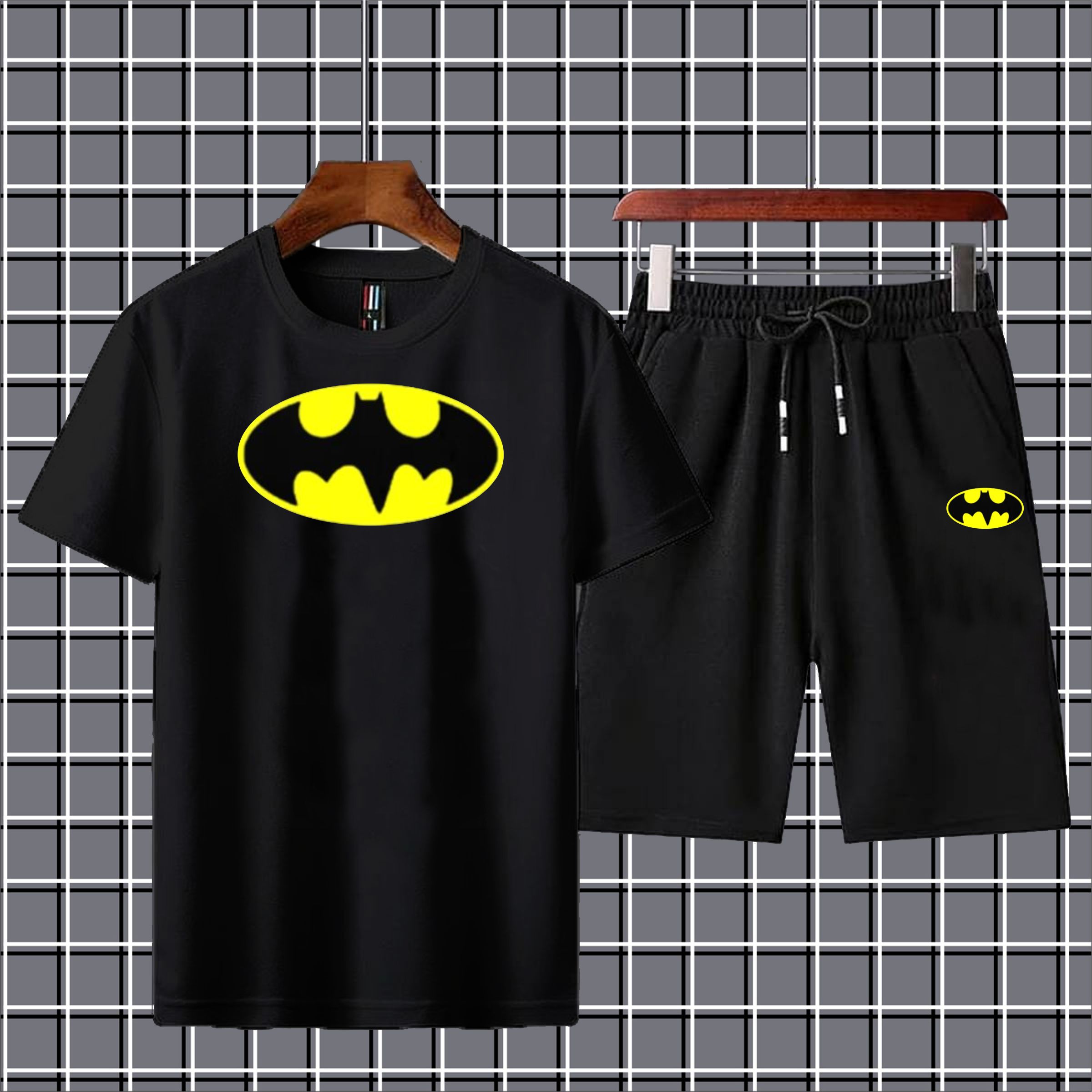 BATMAN printed Fabric T-Shirt & Short for Summer Elegant Suits Gym Track Suit T shirts shorts Casual Wear for Men/Girls/Women