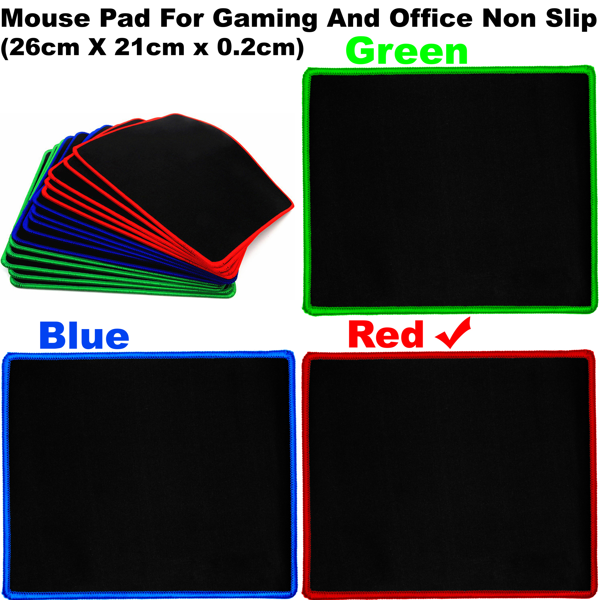 Mouse Pad For Gaming And Office Non Slip Rubber With Locking Edge Large (26cm X 21cm x 0.2cm)