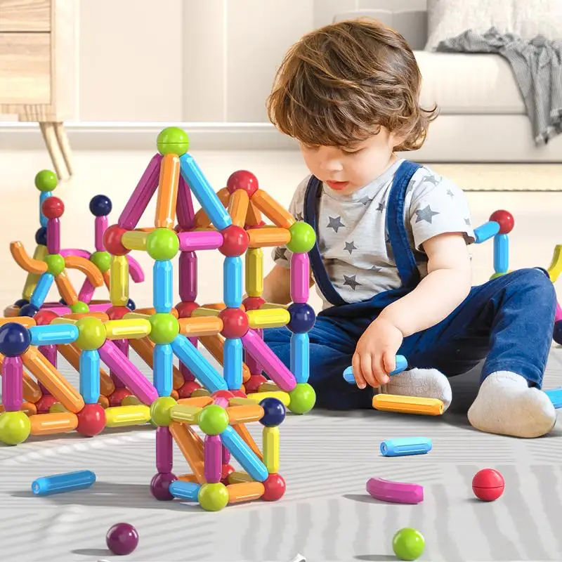 Magnetic Toys for Kids Blocks – Colorful Magnetic Blocks & Building Toys for Toddlers | Educational STEM Magnetic Toys Set