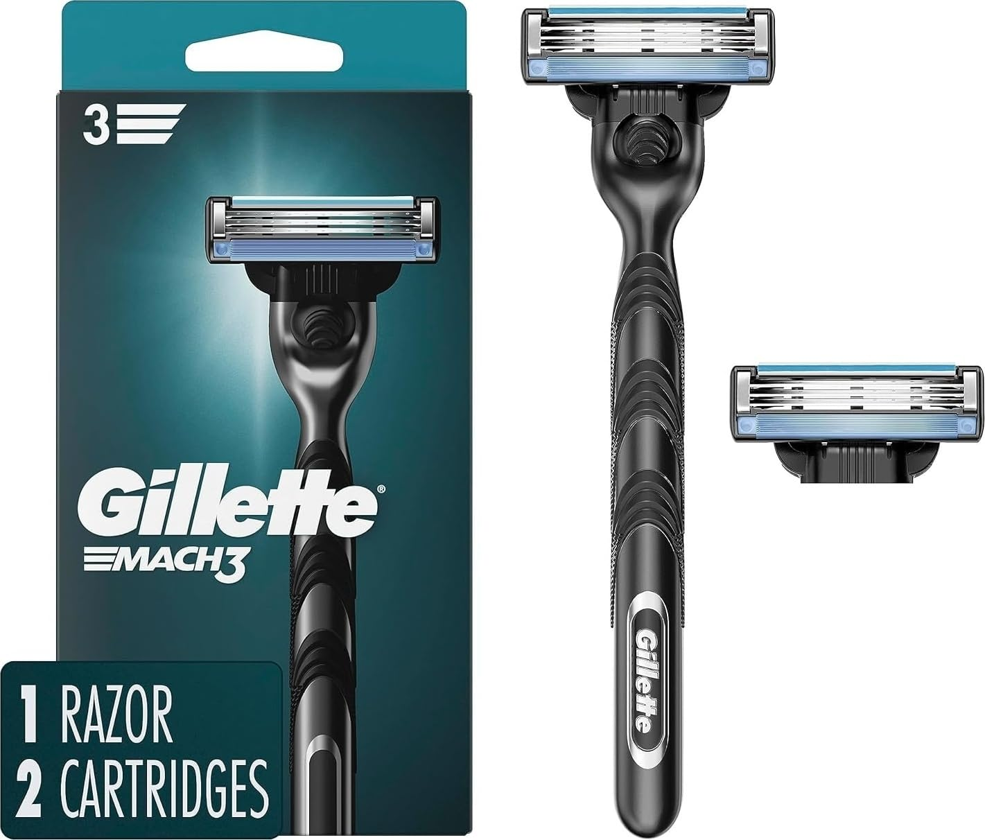 Mach3 Razor for Men with Handle and 2 Blade Refills | Personal Care