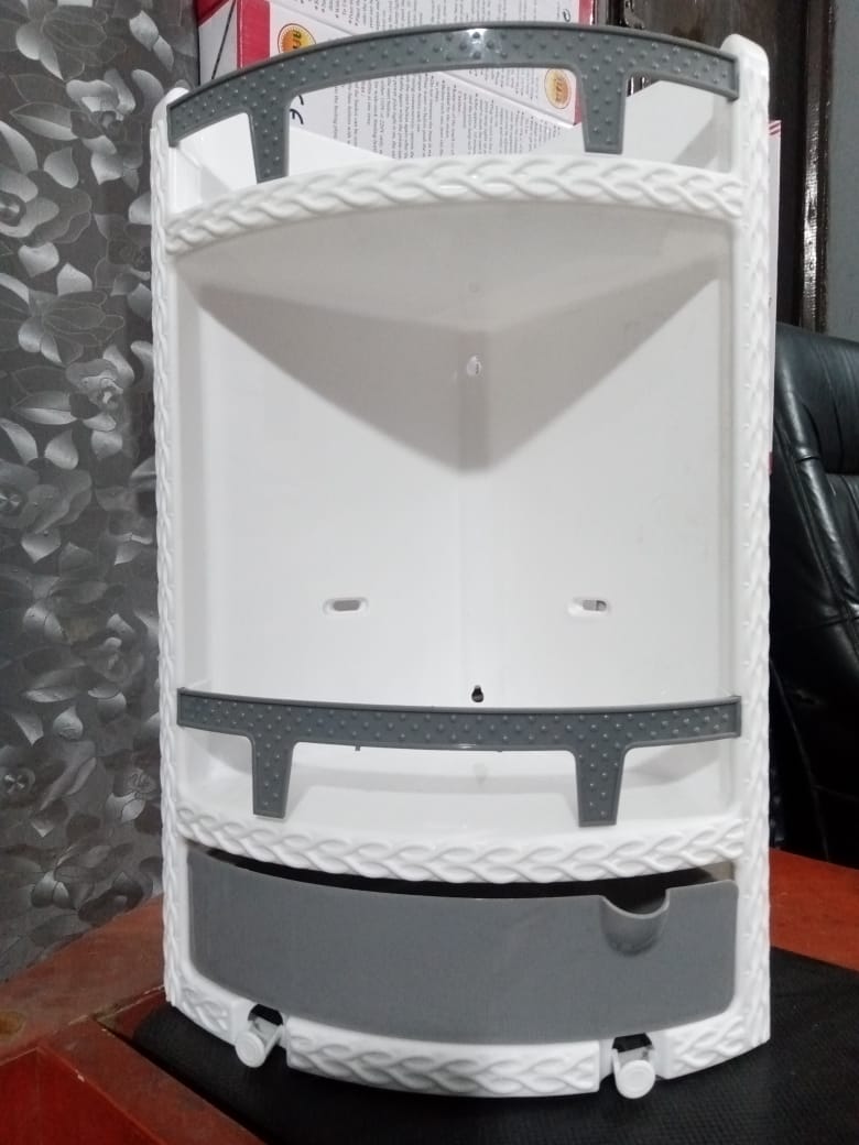 Cabinet Corner Rack With Drawer - Multi Purpose Rack - Corner Rack For Bathroom | Daraz.pk