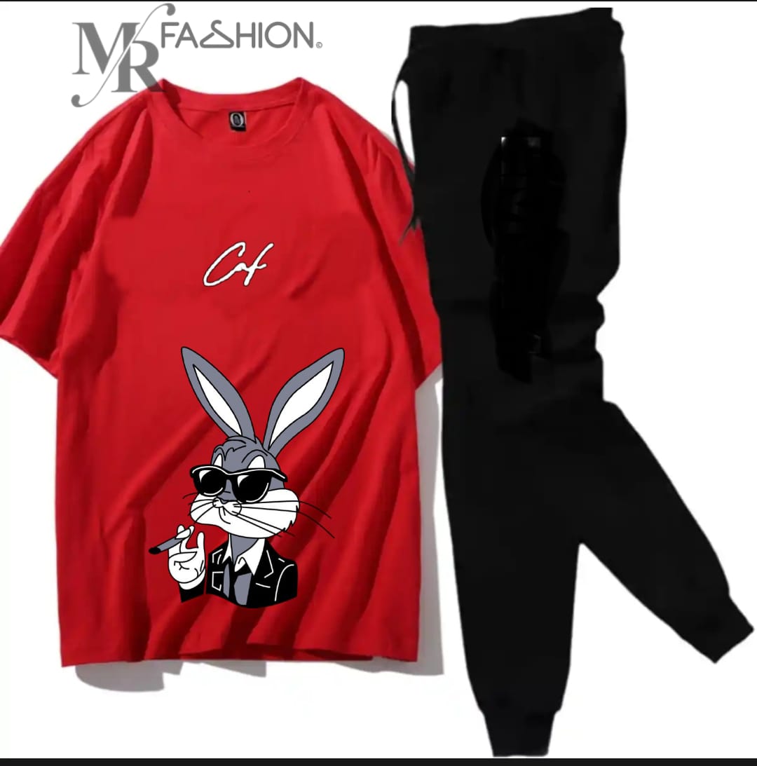 Summer Collection  Printed Tracksuit T-shirt and trouser Cotton Jersey Fabric Half Sleeves tshirt Track Suits Gym Sports Casual Wear Trendy Fashion for Men
