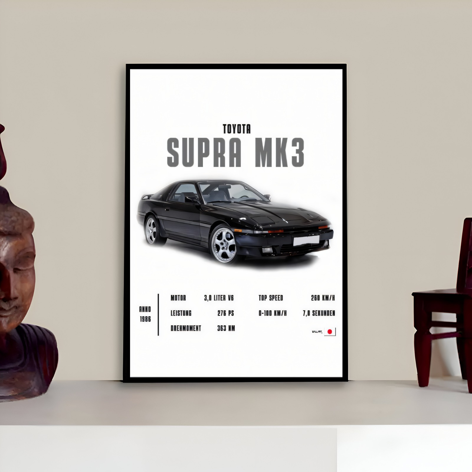 Supra Photo Frame for Car Lovers Gift Digital Printed