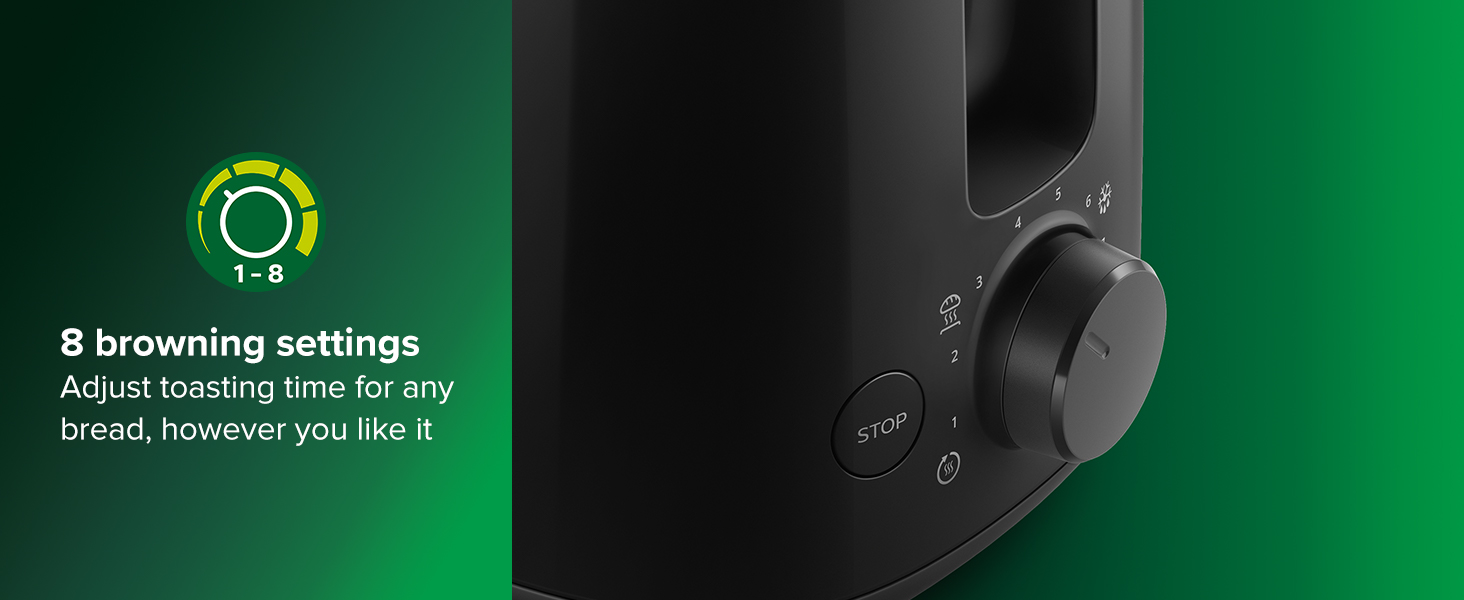 toaster 2 slice black wide slot small 