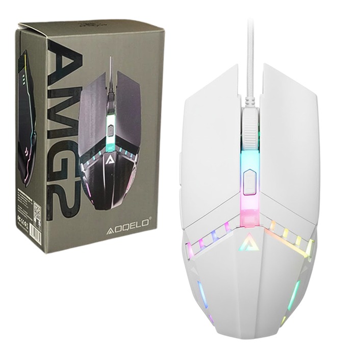 AOQELO AMG2 Wired RGB Gaming Mouse – Mechanical Wind, Noiseless, Anti-Slip Gaming Design