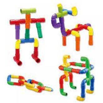 STEM Building Blocks Colorful Pipe Tube Creative Puzzle Construction Set with Wheels