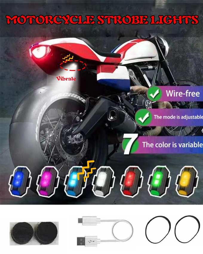 Fule 7-Color LED Aircraft Strobe Light And USB charging Motorcycle