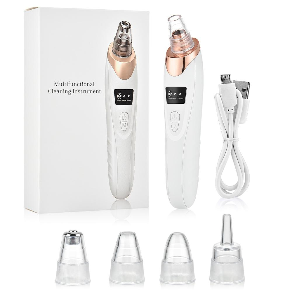 5 in 1 Electric Blackhead Remover Vacuum Suction Machine | Facial Pore Cleaner Acne Oil Extractor Tool | Rechargeable Face Cleansing Device for Women Men | Skin Care Beauty Tool