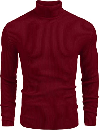 Men Premium Wool Turtleneck Sweater Regular Fit Solid Color  Winter Thermal Cardigan S-2XL