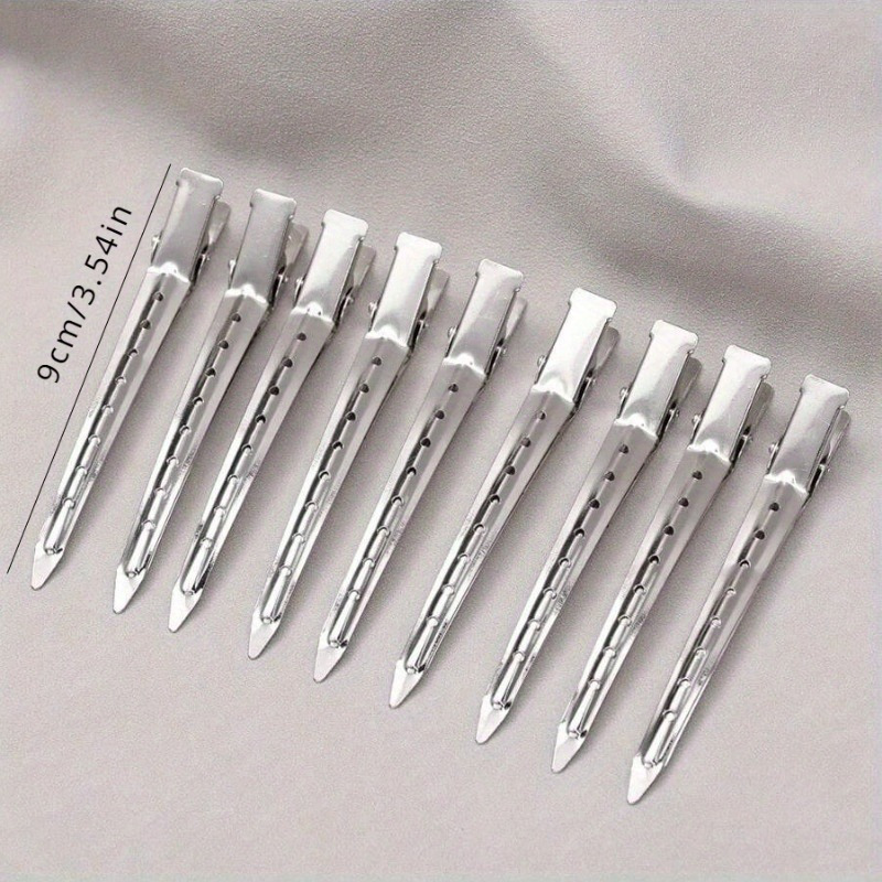 Hair Clips for Styling, Metal Duckbill Clips Alligator Clips Pin Curl Clips, Suitable for Women for Long Curly Hair and Thick Hair, Salon Clips, Silvery,