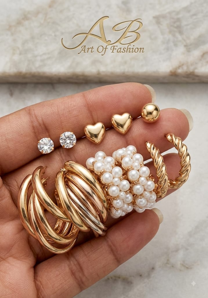 Pack Of 12 - Earrings Tops Fashion Women trendy stylish girls EarringE-5642