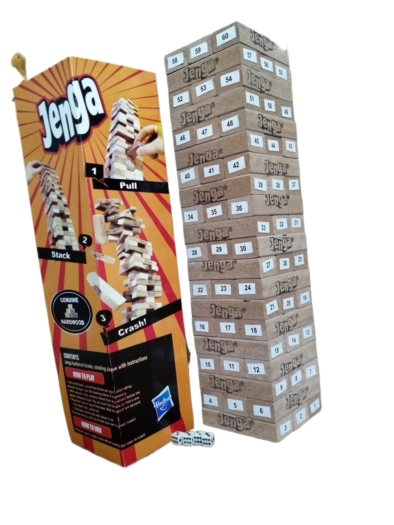 Classic Hasbro Gaming Jenga Tower Wooden Blocks Game 54 Pcs Pieces - Wood Toy.