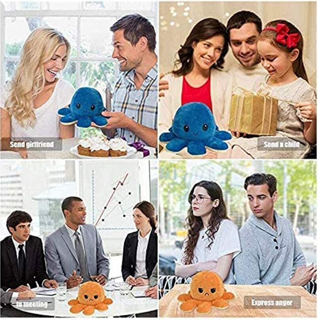 Reversible Flip Octopus Stuffed Plush Doll Soft Simulation Reversible Plush Toy Color Chapter Plush Doll Filled Plush Child Toy|Stuffed & Plush Animals