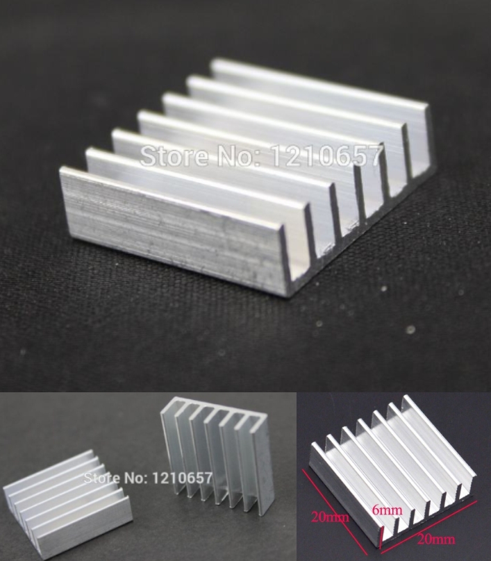 3pcs Aluminium Heat sink Cooling Raspberry VGA 20x20x6m