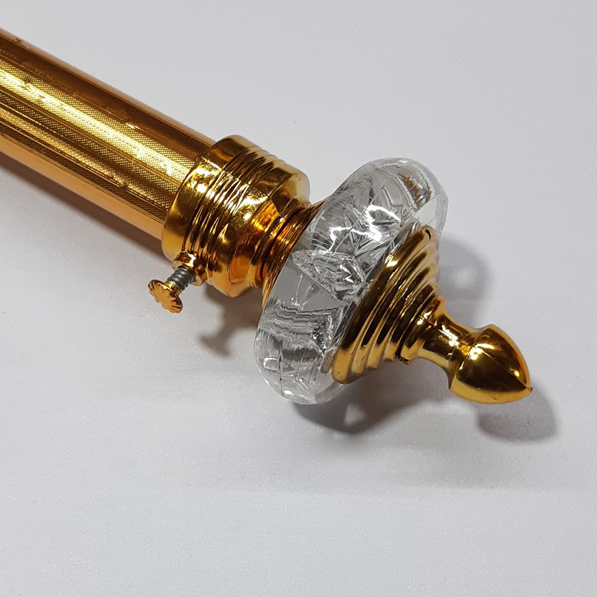 Curtain Rod End Stopper Pack - 2 Pcs Crystal Knob Design for 1-Inch Rods - Secure Fit, Wall Protection, Elegant Home Decor Upgrade