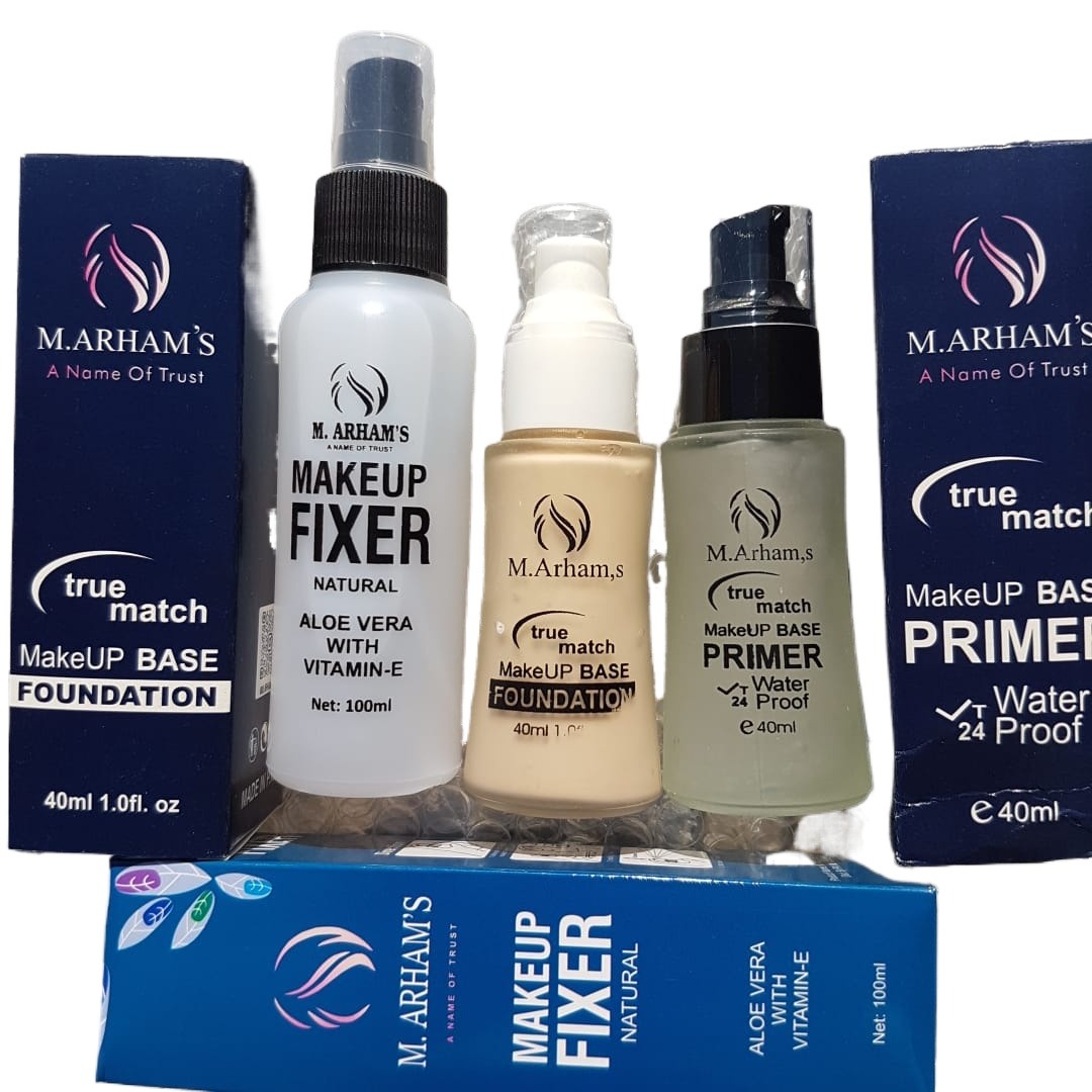 Deal of 3 Items Makeup Primer Matte Poreless Set With BB Cream and Fixer