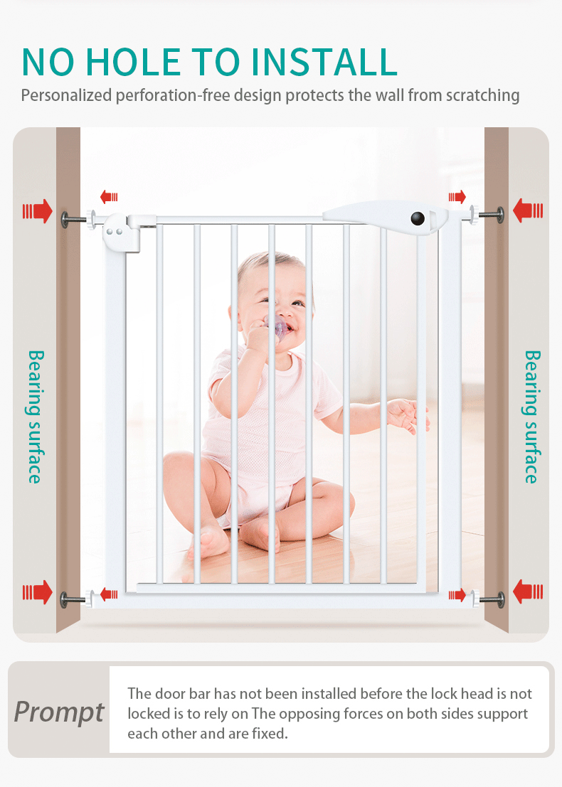 Kiddie Guard 3 Lock Baby Safety Gate 75Cm - 84Cm With Auto Lock For Babies Childrens &Amp; Kids
