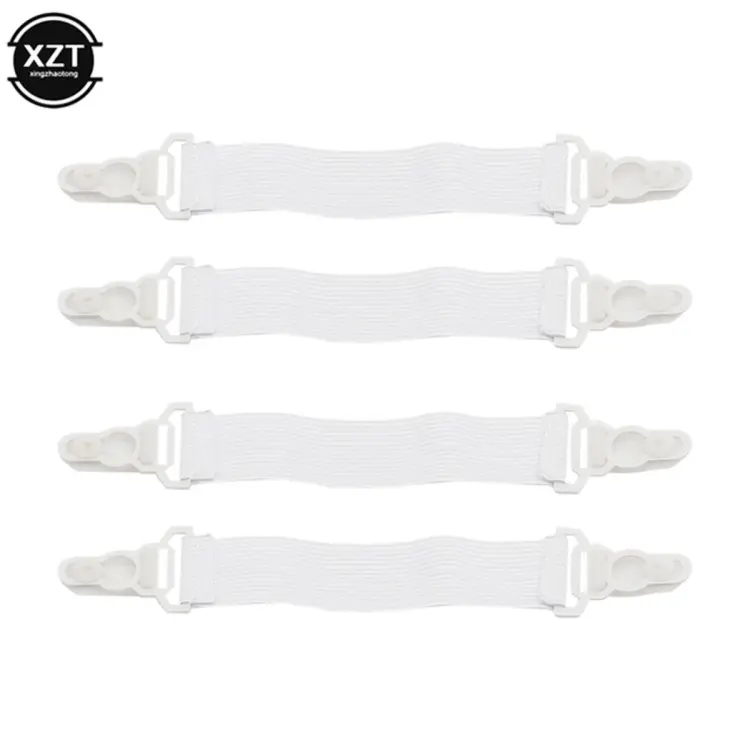 4 Pc Sheet Grippers Bed Mattress Cover Straps Fasteners Elastic