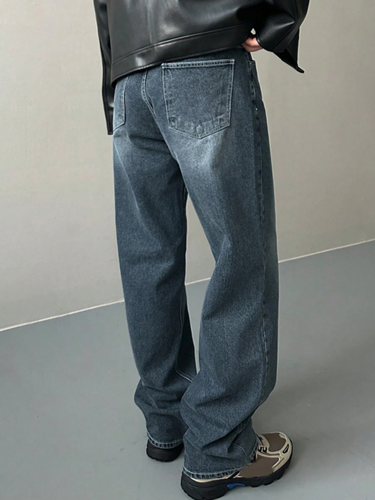 Wide Leg  Baggy Relaxed Straight Loose Bottom denim jeans pants for Men