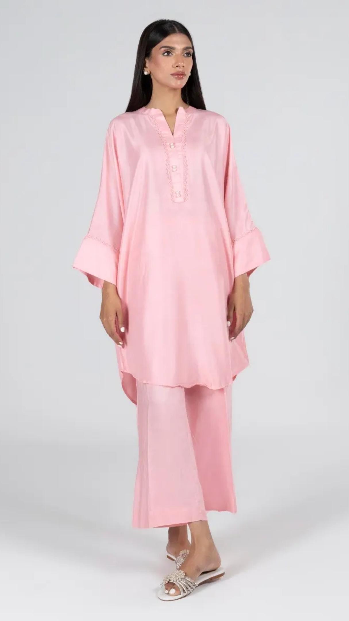 pink ladies dress Leely Women Pink Tweed Midi Work Dress Collar Neck A Line Single Breasted Long Sleeves Coat Dress