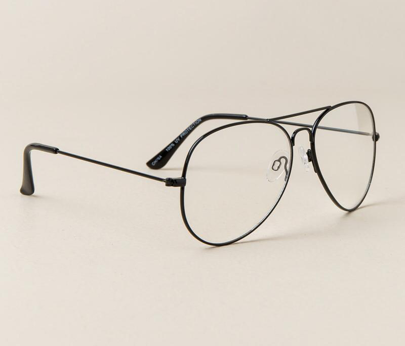 Transparent Black Aviator Glasses For Girls