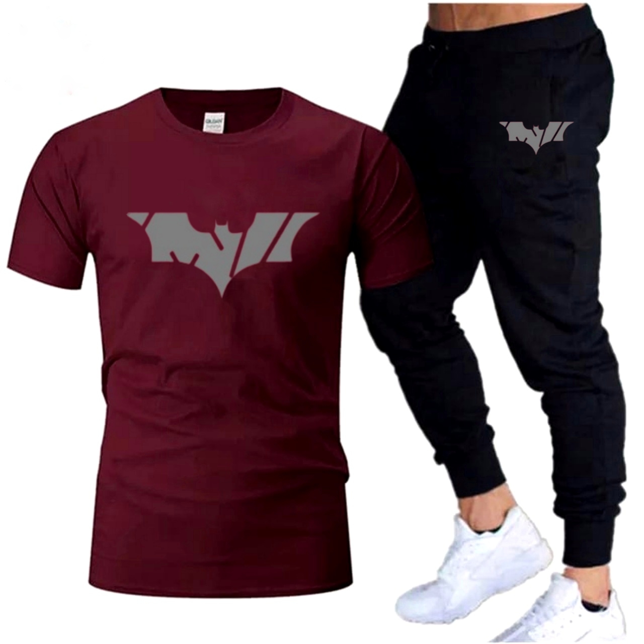 Maroon Summer Printed Tracksuit For Men - Soft & Comfortable Fabric Tshirt & Trouser Printed Tracksuit