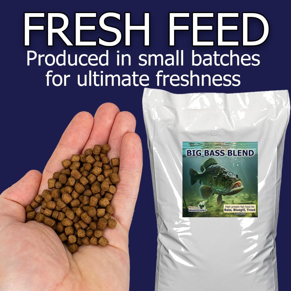Natural Waterscapes Big Bass Blend Game Fish Food 2 KG | 5 mm Large Floating Pellets