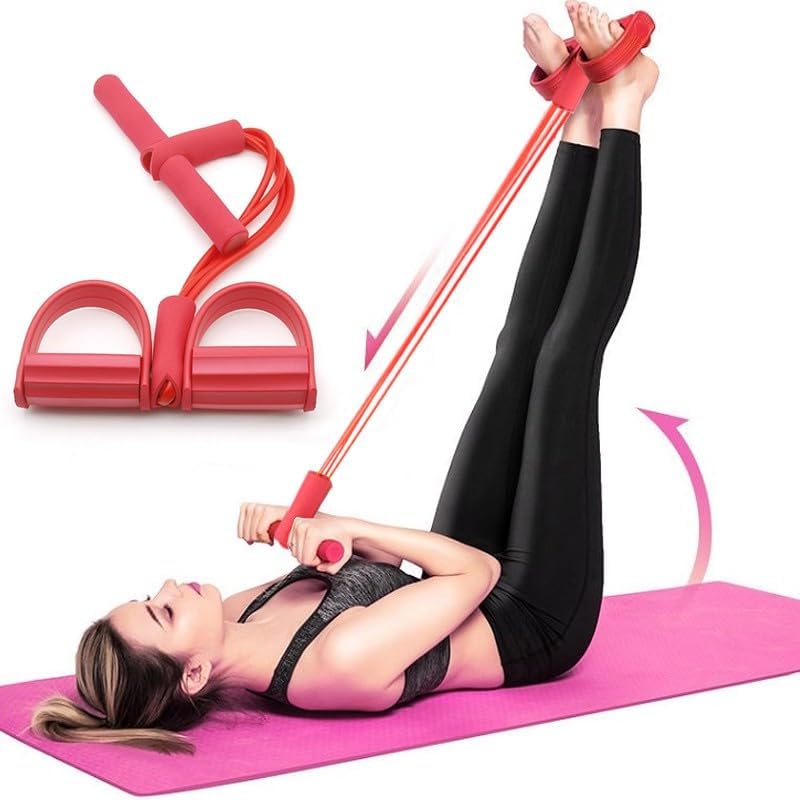 Fitness Four Latex Tubes Tummy Trimmer for Men & Women - Ab Exercise Equipement, Abdominal Workout for Home & Gym Use - Stomach, Abs, Belly Exercise