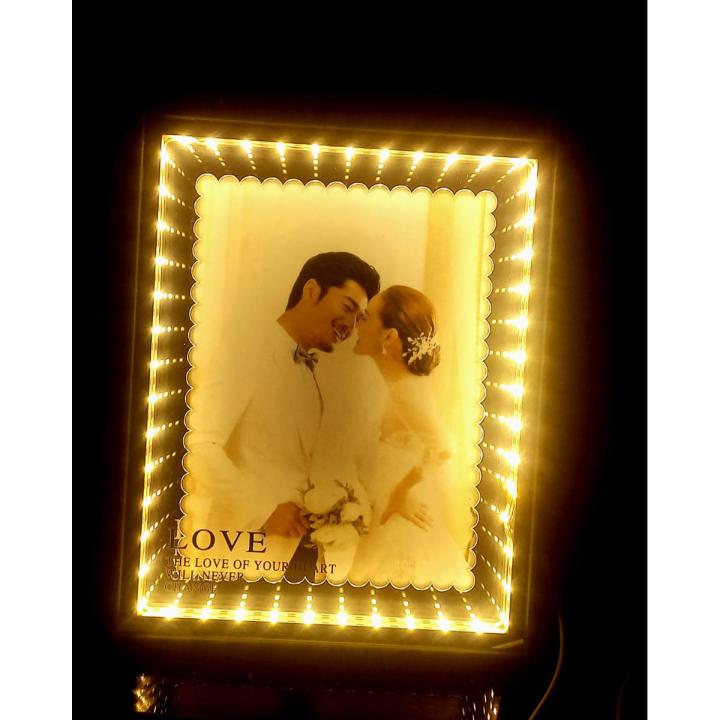 Light Frame Magic Magic mirror photo frame with led light | Daraz.pk