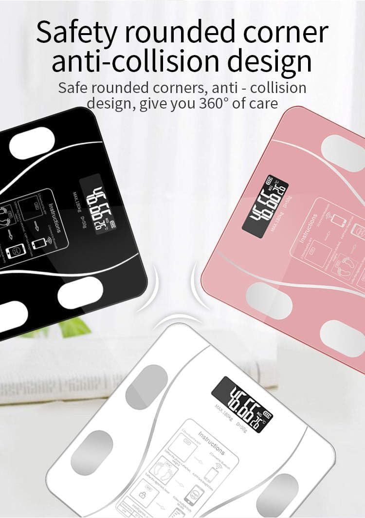 Upto 180kg Bluetooth Weight Machine With App - Smart Digital Body Weight Scale With Bluetooth Weighing Scale App & LED Digital Display -  Accurate Body Fat & BMI Measurement Through App - Weighing Machine & Weighing Scale For Household Use