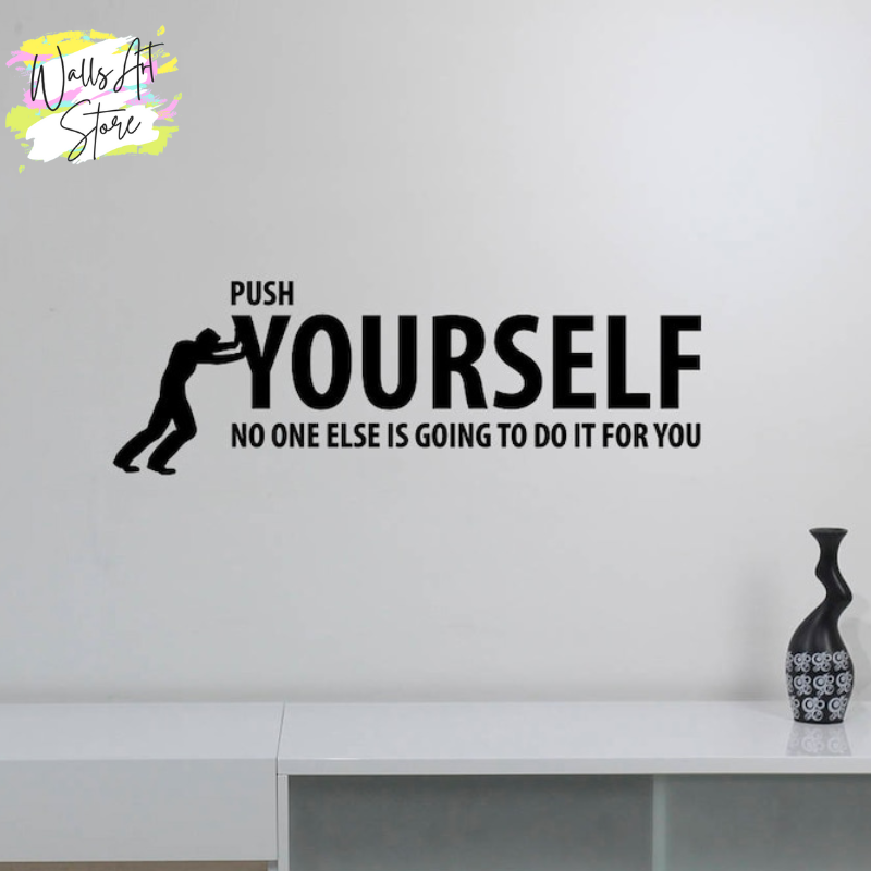 Push Yourself Motivational Quote Wall Decal Vinyl Lettering Success