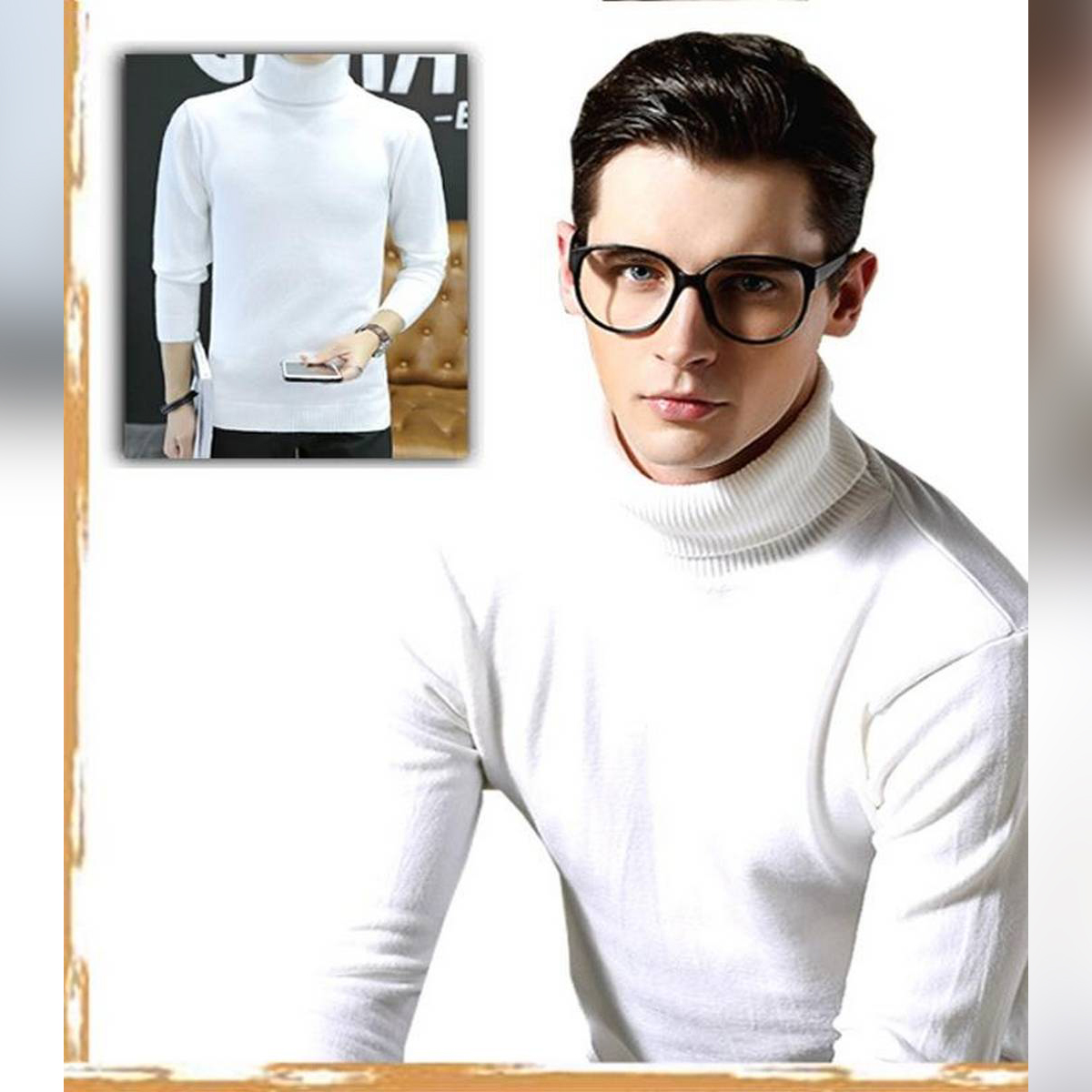 white high neck men