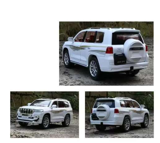 1:24 Toyota Prado Sport Off-Road SUV Diecast  Model Car – Alloy Metal, Sound & Light, Pull-Back Action, Toy Gift for Kids & Collectors alternate view