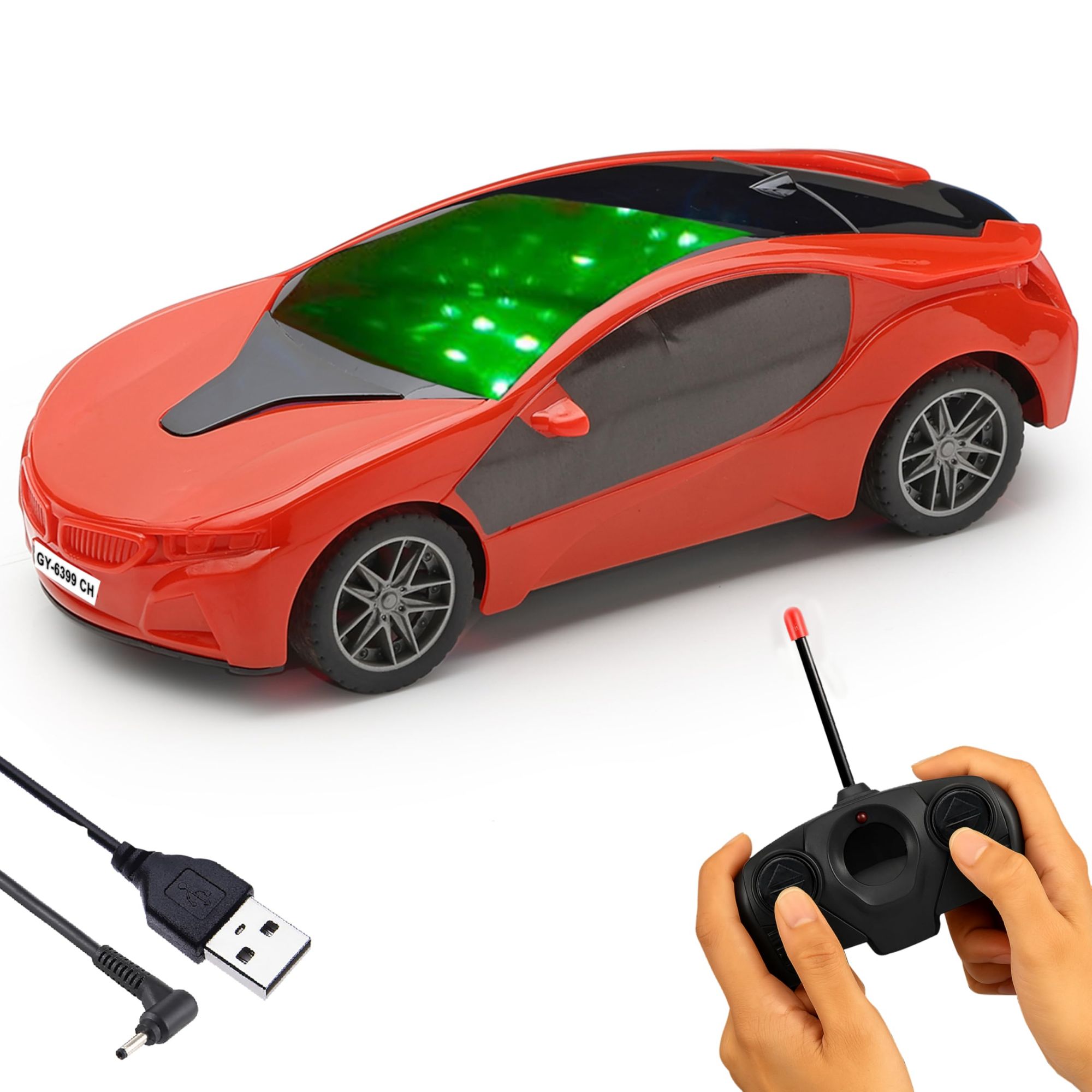Remote Control Chargeable 3D Famous Car with Flashing Light, Radio Control Race car for Kids for 3-12 Year Old Boy Birthday Remote Control Car Rechargeable (White)