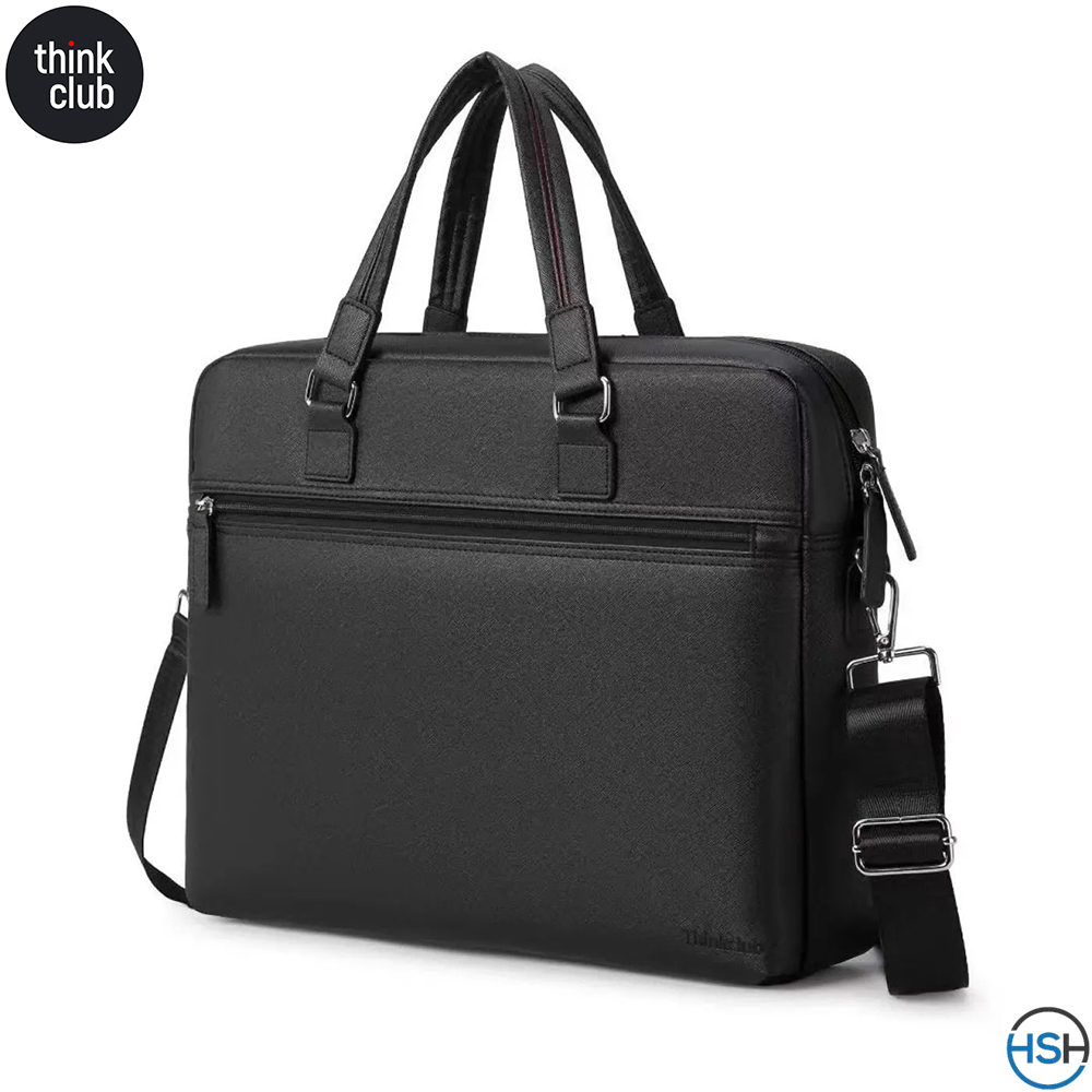 Thinkclub 15.6 Inch Business Laptop Briefcase | Waterproof & Shockproof Office Laptop Bag with Shoulder Strap & Trolley Belt | Professional Document & Travel Bag for Men & Women – Black