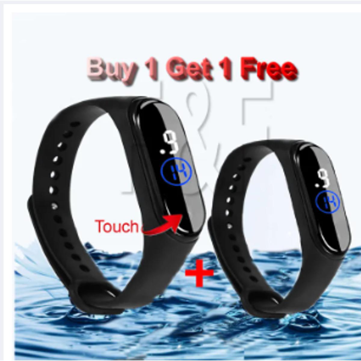 Pack of 2 / Stylish M3 M4 Touch LED Smart Digital Bracelet Waterproof Hand Watch Best Band for Boys Kids Children Girls Ladies Women Men as Birthday Gift Best Price in Karachi Lahore Islamabad Pakistan