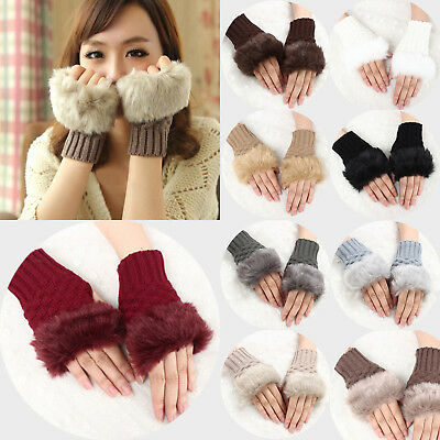 Fancy Winter Women Gloves Knitting Wool Keep Warm Short Mitten Fingerless Lady Girl Half Finger Glove