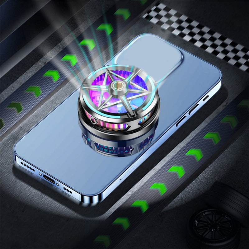 S6 Magnetic Semiconductor Phone Cooler Mobile Cooling Fan Phone Radiator Fan Portable Mobile Phone Cooling Fan Game Cooler For Tablet & Phones For PUBG Phone Cooler System Heat Sink Controller