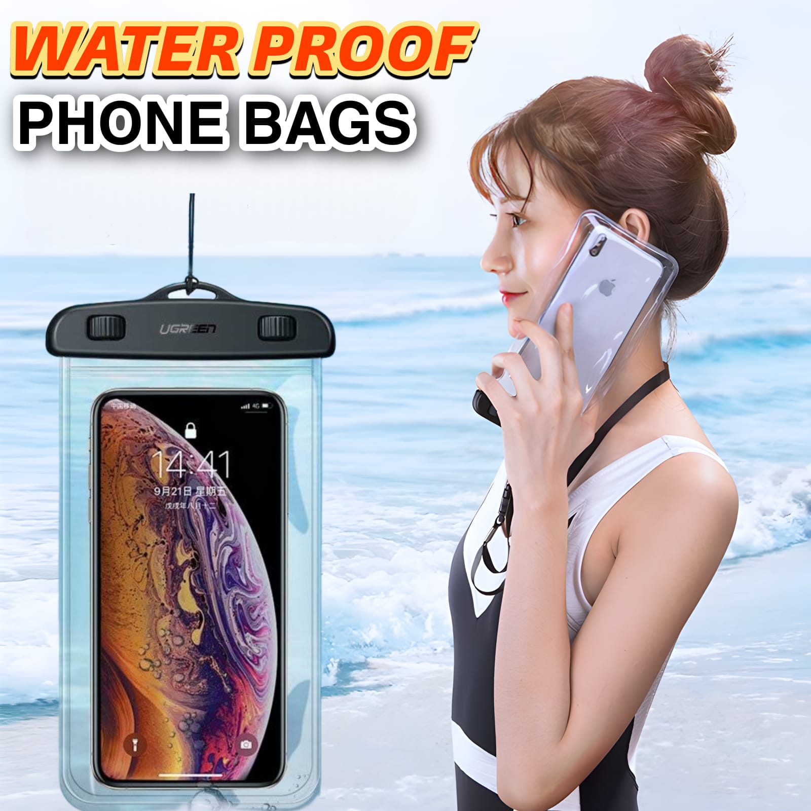 Universal Waterproof Phone Pouch Cellphone Dry Bag Case Underwater Phone Protector for All IOS and Android - Water Proof Cover Bag Mobile Phone Protector price in Pakistan