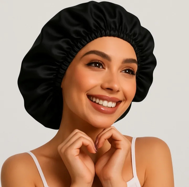 Satin Silk Bonnet for Sleeping - Double layer Soft Silk Cap Adjustable Silk Sleeping Caps .