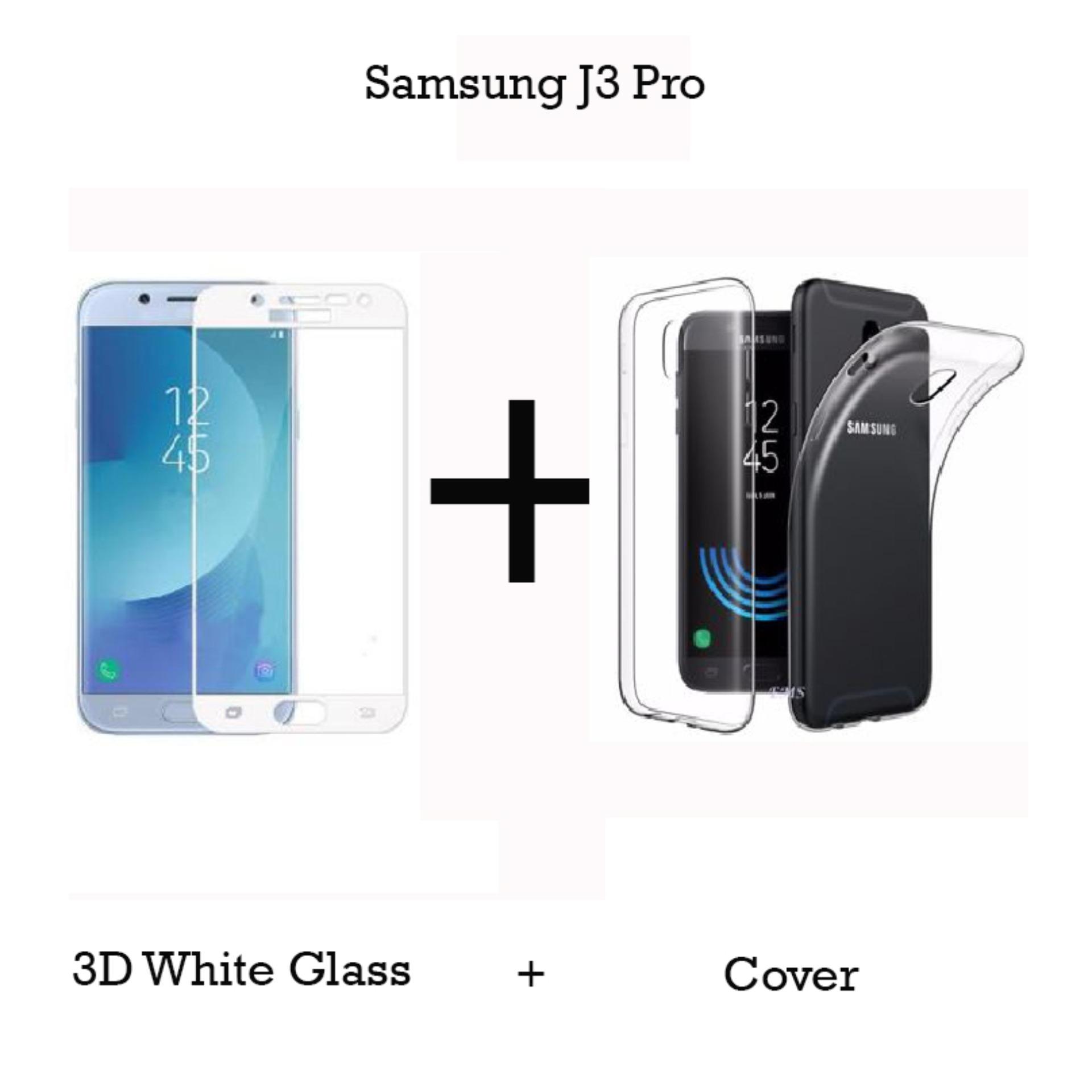 Samsung Galaxy J3 Pro 17 3d White Complete Full Screen Tempered Glass Protector Back Transparent Cover For Samsung J3 Pro 17 White Buy Online At Best Prices In Pakistan Daraz Pk