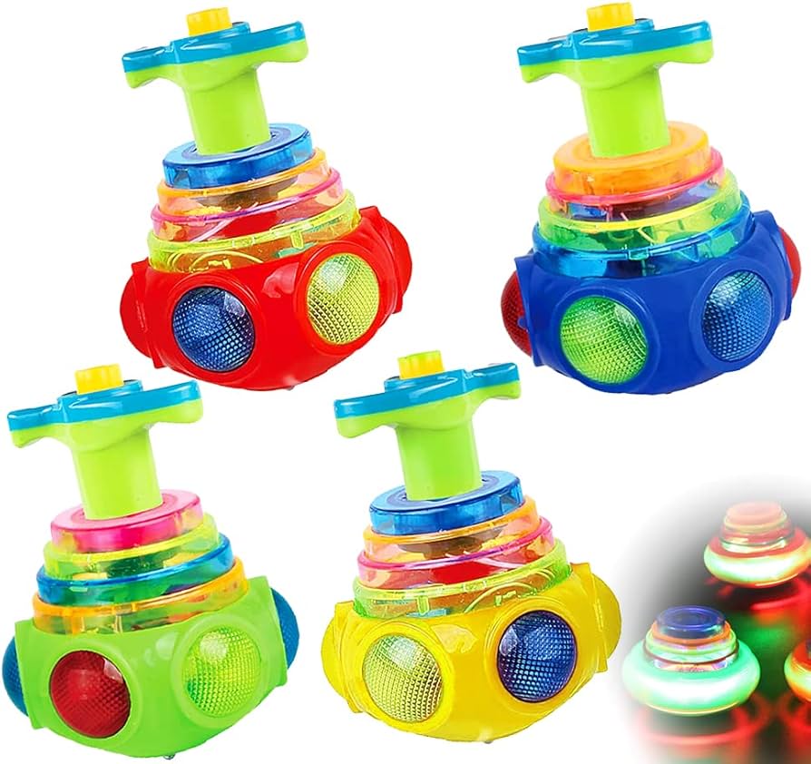 Flashing UFO Spinning Top Set with Light and Music For kids