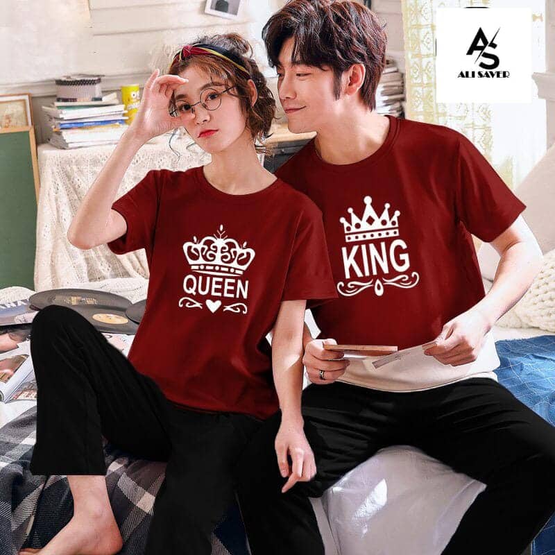 Couple Printed Night Suit For Women And Men