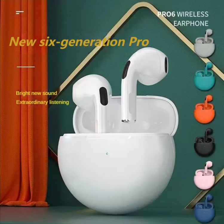 ♥Original Product+FREE Shipping+COD♥Original Pro6 TWS Touch Control  Wireless Bluetooth 5.0 Headphones Sports Earbuds Music Headphones for  Suitable for Xiaomi Apple
