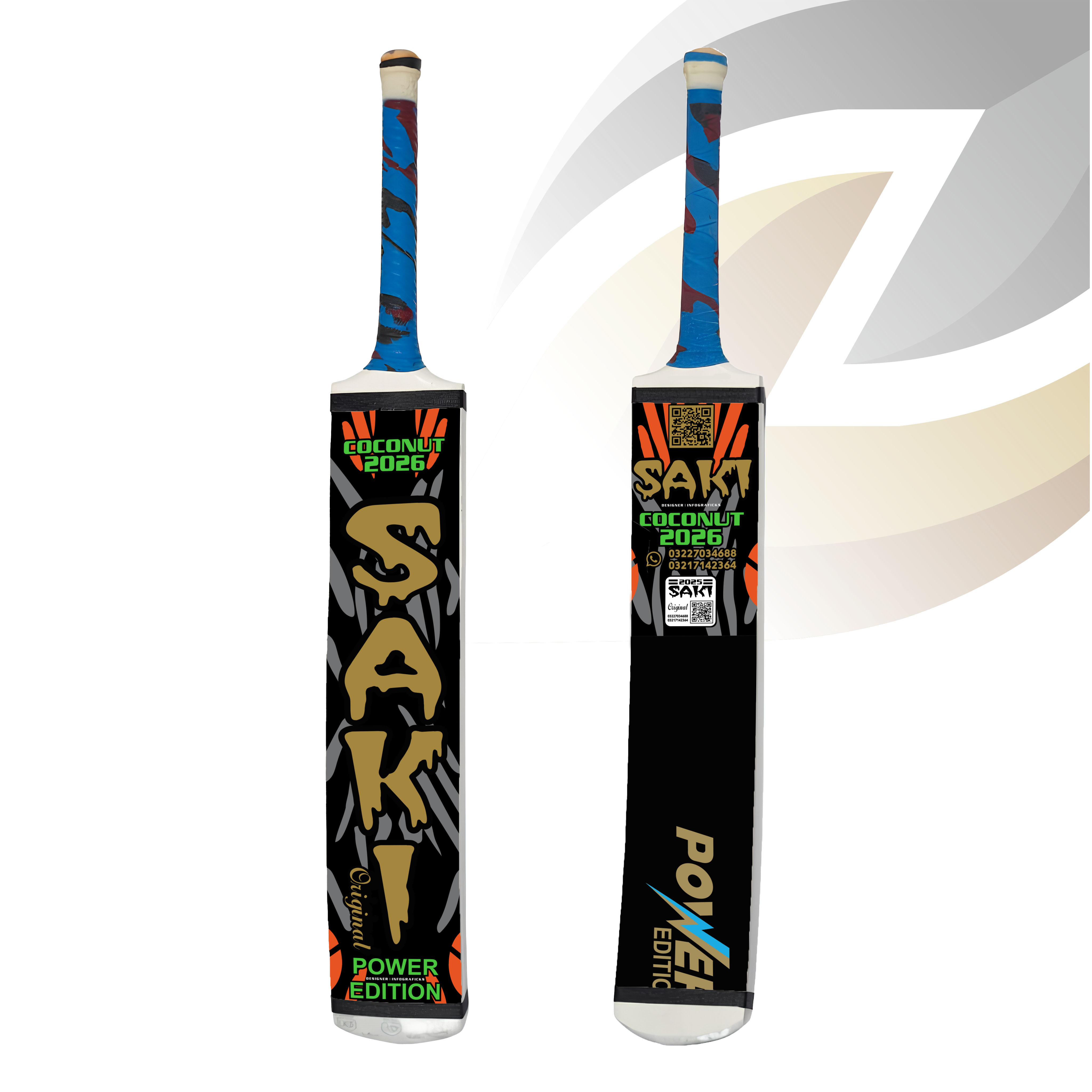 Saki Sports Cricket Bat with New Stickers  Durable Full Size Bat for Power Hitting  Halfcan handle