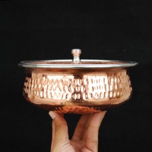 Copper Serving Handi Hammered Design Set Of 3