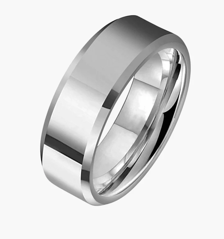 Silver Ring  Titanium Steel Band Ring Challa For Men