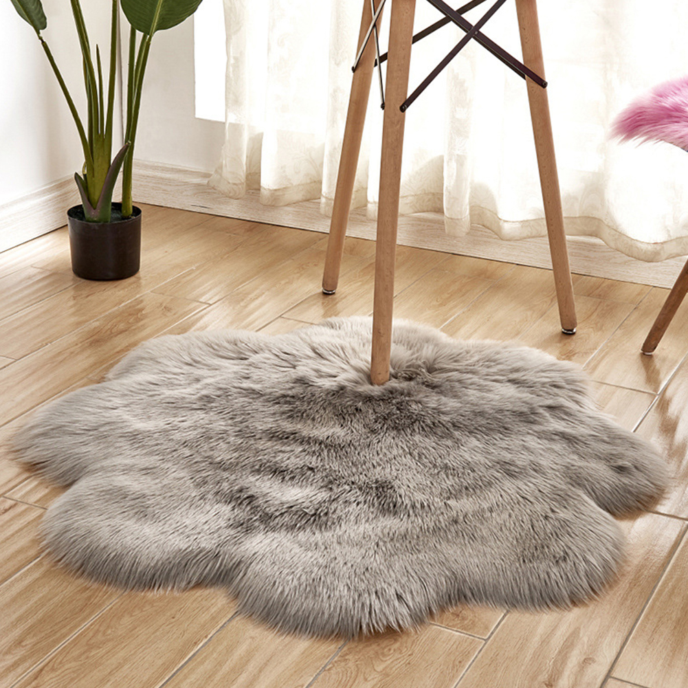 Faux Sheepskin Rug Blue Sheep Foot Door Mat Rug Novelty Shape 24inch x 33inch